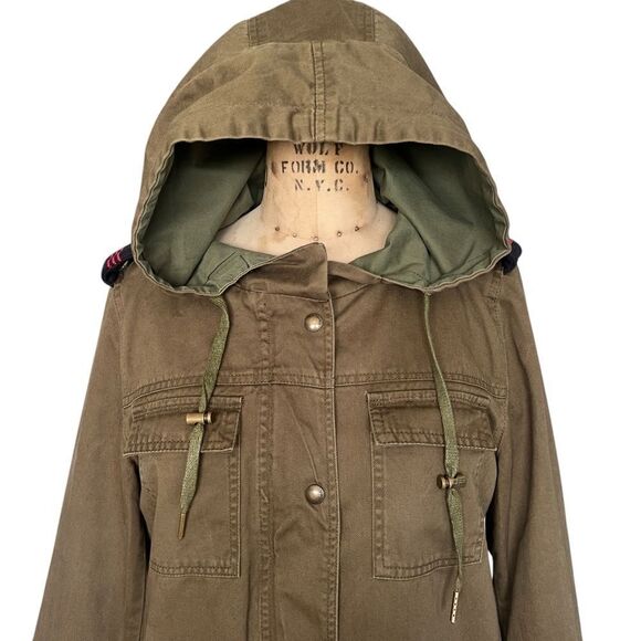 Blank NYC Olive Utility Jacket with Embroidered Patches Size XS - Picture 2 of 10